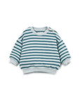 Play up - baby - striped fleece sweater - cyanotype