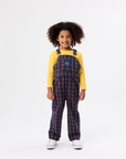 Goldie + Ace - austin - plaid overalls - navy