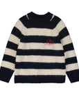 Maison Mangostan - i love knit sweater - blue/ivory