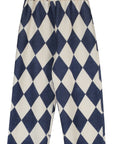 Maison Mangostan - harlequin soft trousers - angora/blue