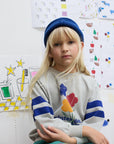 Weekend house kids - winter garden stripes sweatshirt - pearl grey