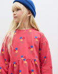 Weekend house kids - flowers allover dress - red