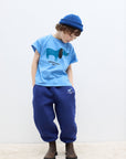 Weekend house kids - blue dog t-shirt - soft blue