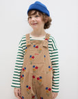 Weekend house kids - flowers allover corduroy dungaree - beige