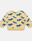 Weekend house kids - baby - blue dog allover sweatshirt - yellow
