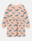 Weekend house kids - blue dog allver dress - dusty pink