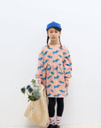 Weekend house kids - blue dog allver dress - dusty pink