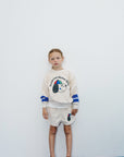 Weekend house kids - happy dog sweatshirt - ecru