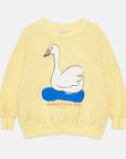 Weekend house kids - swan sweatshirt - lemon