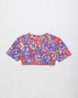 Maison Mangostan - vintage flowers crop top - purple
