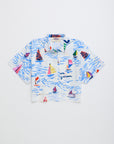 Maison Mangostan - barcos cropped shirt - white