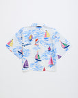Maison Mangostan - barcos cropped shirt - white