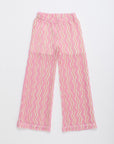 Maison Mangostan - wavy knit pants - pink