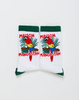 Maison Mangostan - loros socks - white