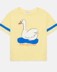 Weekend house kids - swan t-shirt - soft yellow