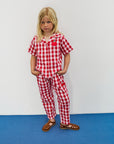 Weekend house kids - apple carrot pants - red/white