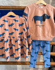 Weekend house kids - blue dog allover leggings - soft blue