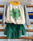 Bobo Choses - kids - clover velvet skirt - green