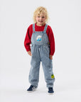 Goldie + Ace - the smurfs - patch austin overalls