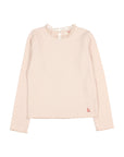 Buho - kids - ruffle t-shirt - cream pink