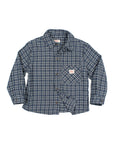 Buho - kids - tartan shirt - navy