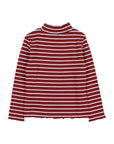Buho - kids - fancy stripe t-shirt - pomegranate