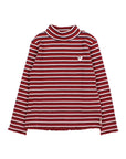 Buho - kids - fancy stripe t-shirt - pomegranate