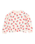 Buho - kids - strawberry sweatshirt - cream pink