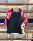Bobo Choses - kids - tic tac toe denim dress - navy blue