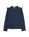 Buho - kids - warm rib t-shirt - navy