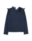 Buho - kids - warm rib t-shirt - navy