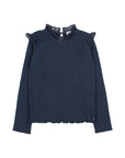 Buho - kids - warm rib t-shirt - navy