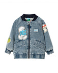 Goldie + Ace - the smurfs - badge bomber jacket