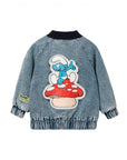 Goldie + Ace - the smurfs - badge bomber jacket