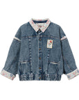 Goldie + Ace - mini peony print batwing denim jacket