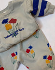 Weekend house kids - baby - flowers allover sweatpant - pearl grey