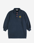 Bobo Choses - kids - clover polo sweatshirt dress - midnight blue