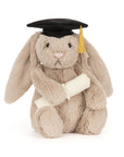Jellycat - bashful - graduation bunny - medium - beige