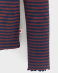 Bellerose - velfie stripesrollneck longsleeve - black iris/rust