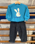 The campamento - kids - rabbit sweatshirt - blue