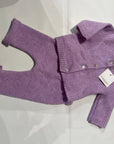Pequeno tocon - 2063 - wool pointelle cardigan - lilac