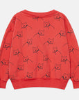 Weekend house kids - city dog all over sweatshirt - red