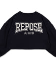 Repose Ams - crop heart sweater - graphite night