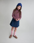 Buho - kids - fancy stripe t-shirt - pomegranate