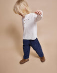 Buho - kids - soft velours pants - navy