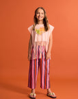 Maison Mangostan - birds fringe top - pink