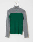 Indee - wapiti - fitted high neck pullover - grey melange