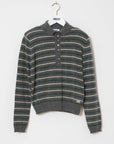 Indee - webcam - stripe button pullover - grey