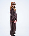Repose ams - loose fit sweatpants - chocolate leopard