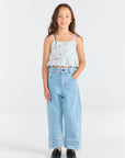 The animals observatory - kids - loon denim pants - soft blue